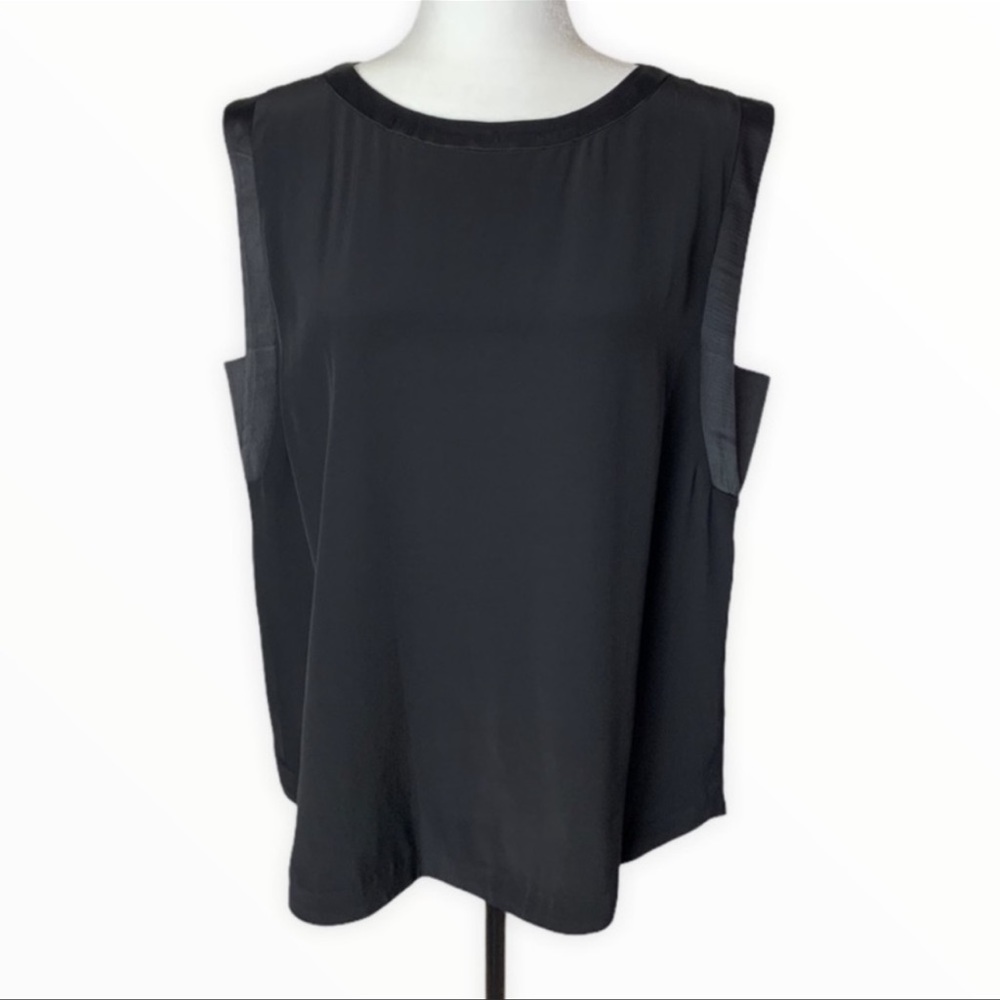 Lord & Taylor Black Boxy Sleeveless Blouse Size L Add-On Item